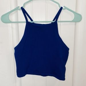 h&m royal blue cropped tank